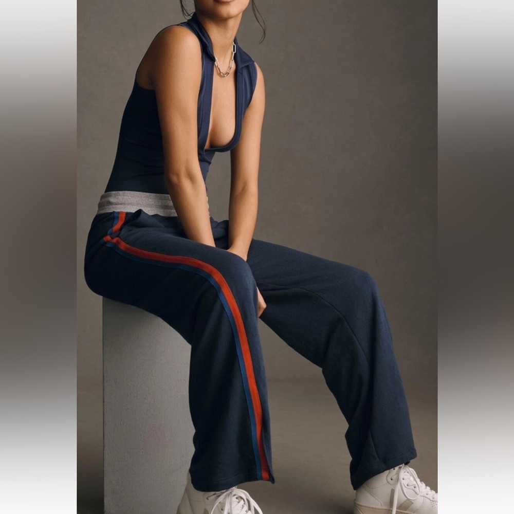 NWT Sundry Navy Women's Track Pants with Red Stripe small